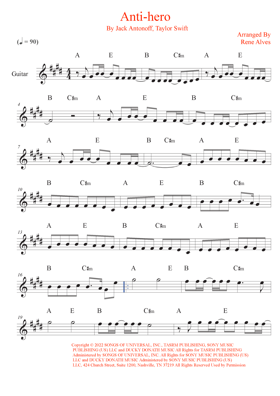 Anti-hero (arr. Rene Alves)