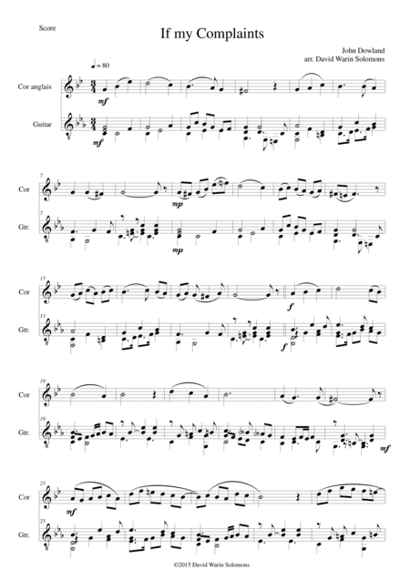 If my complaints for cor anglais and guitar (arr. David Warin Solomons)