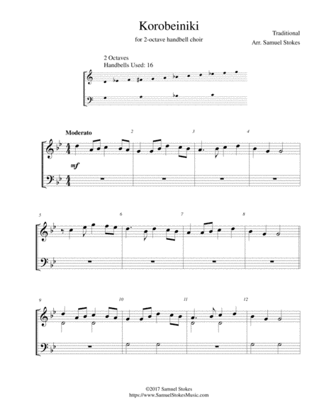 Korobeiniki (Korobushka) - for 2-octave handbell choir (arr. Samuel Stokes)