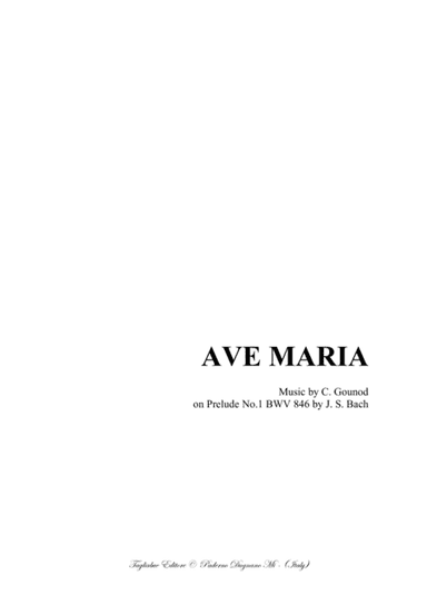 AVE MARIA - Bach-Gounod - For Soprano (or Tenor), or any instrument in C and Piano (arr. Renato Tagliabue)