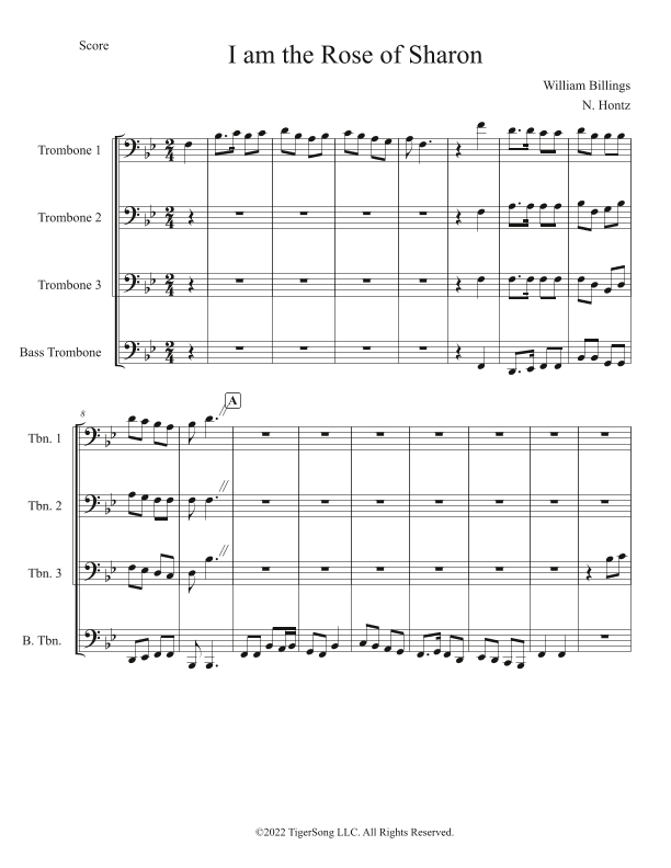 I am the Rose of Sharon (for Trombone Choir) (arr. Nathaniel Hontz)