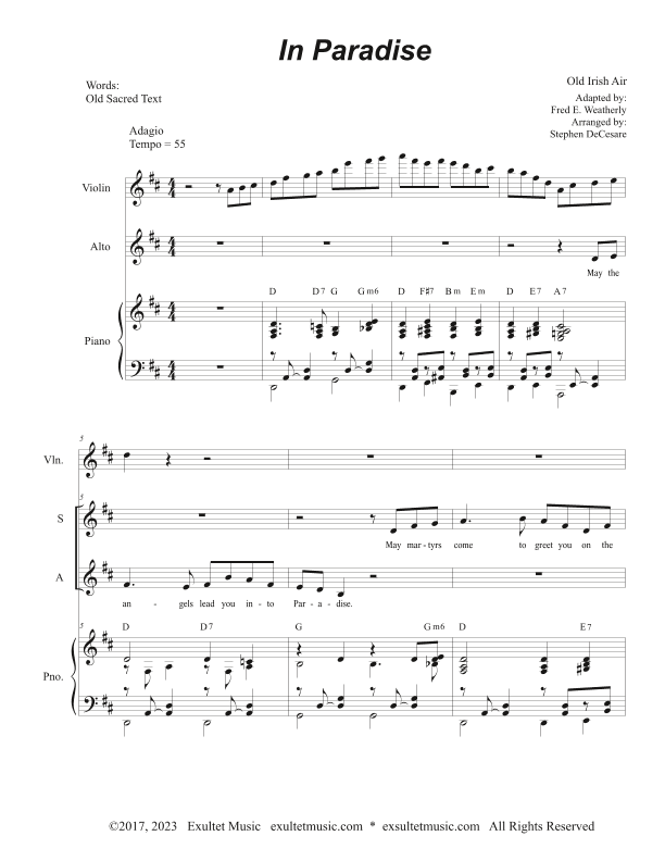 In Paradise (2-part choir - (SA) - Alternate Version) (arr. Stephen DeCesare)