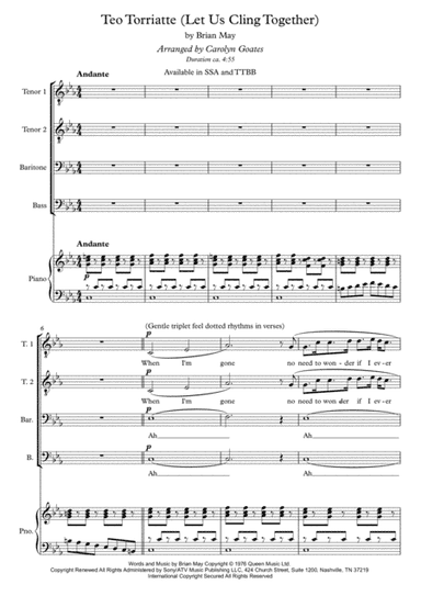 Teo Torriatte (let Us Cling Together) (arr. Carolyn Goates)