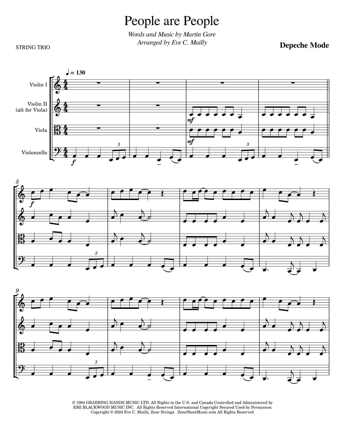 People Are People (arr. Eve C. Mailly - Zene Strings)