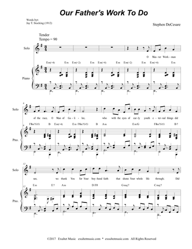Our Father's Work To Do (Solo with SATB)