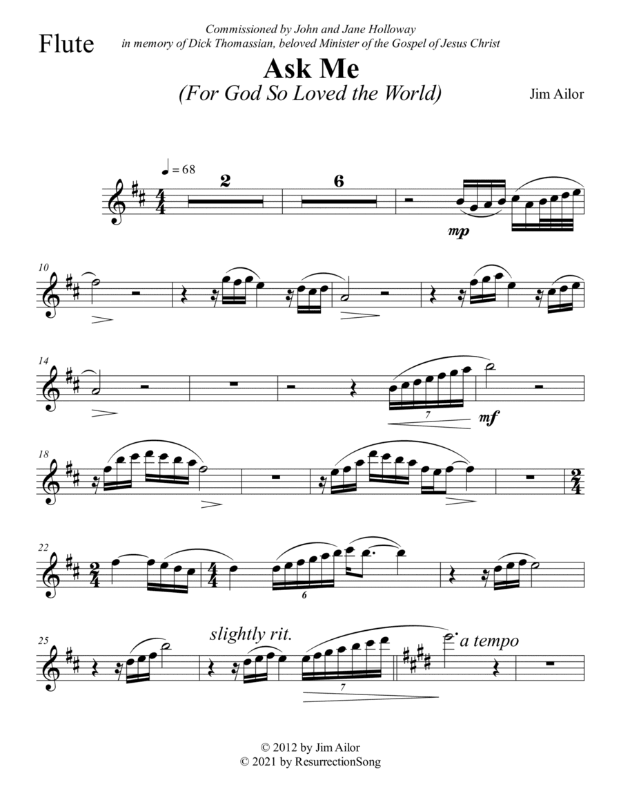 Ask Me (Instrumental Parts for Strings, Harp, Flute) (arr. ResurrectionSong)