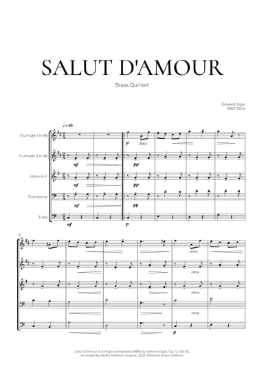 Salut D’amour (Brass Quintet) - Edward Elgar (arr. Pedro Merendi)