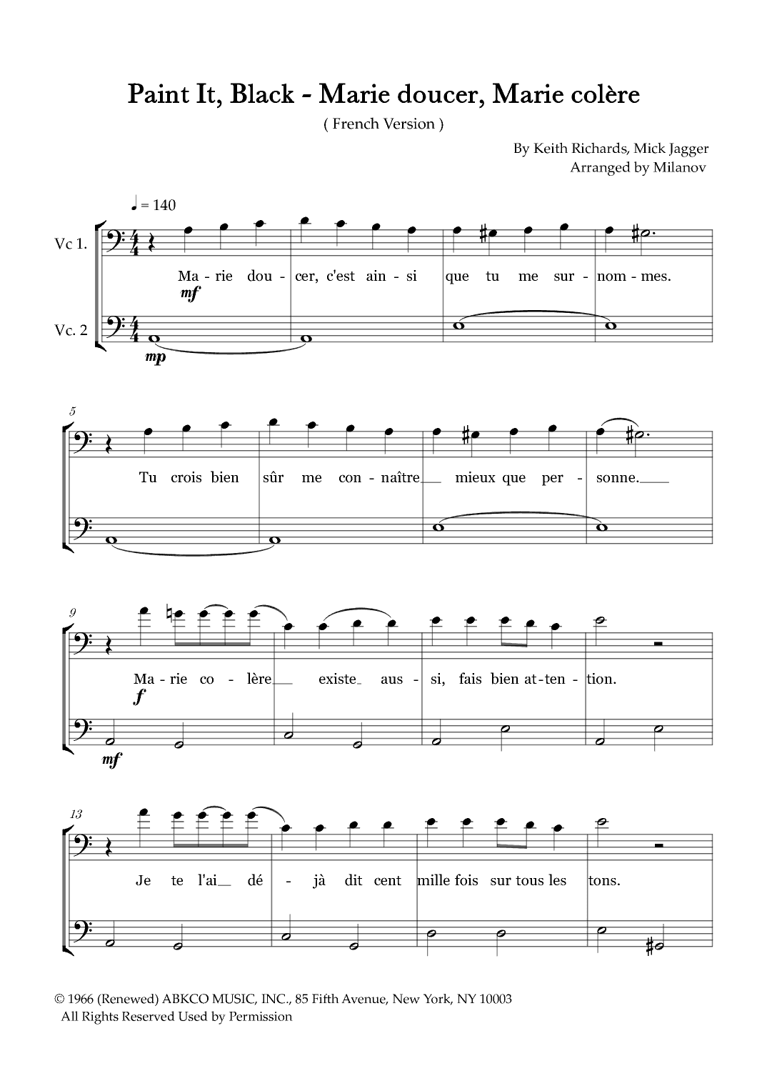Paint It, Black (arr. Milanov)