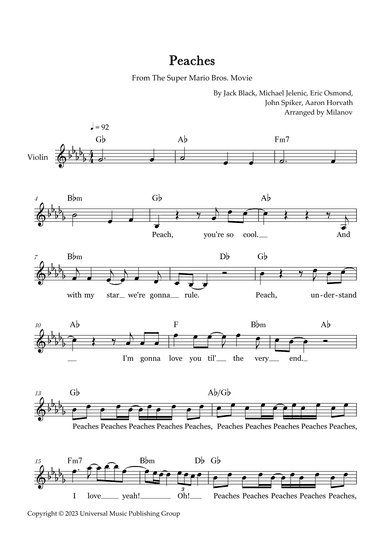Peaches (arr. Milanov)
