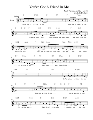 You've Got A Friend In Me (arr. B. C. Dockery)