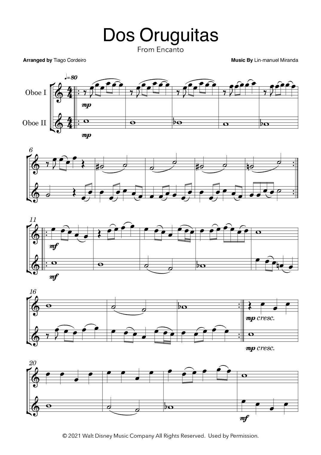 Dos Oruguitas (arr. Tiago Cordeiro)