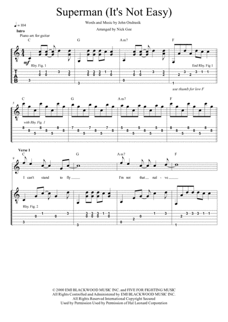 Superman (It's Not Easy) (arr. Nick Gee)