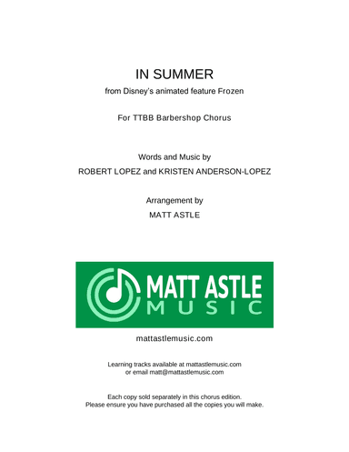 In Summer (arr. Matt Astle)
