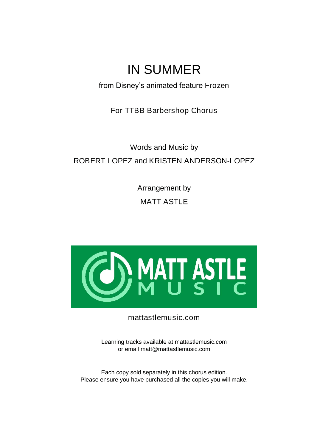 In Summer (arr. Matt Astle)