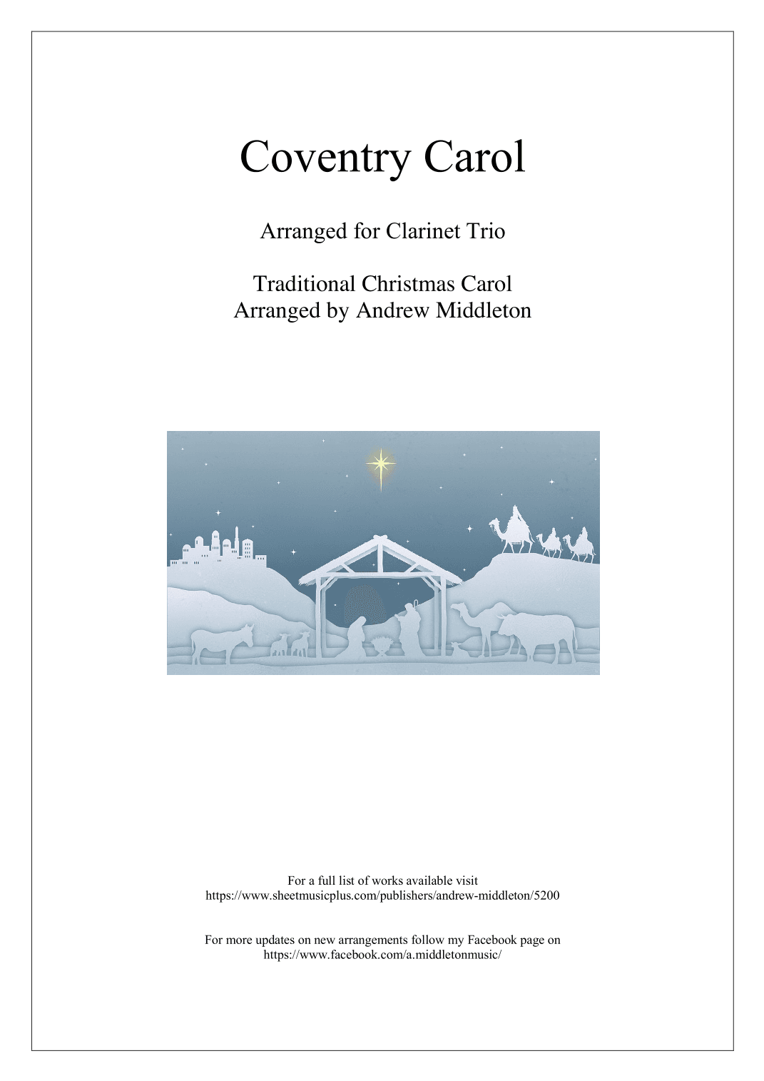 Coventry Carol arranged for Clarinet Trio (arr. Andrew Middleton)