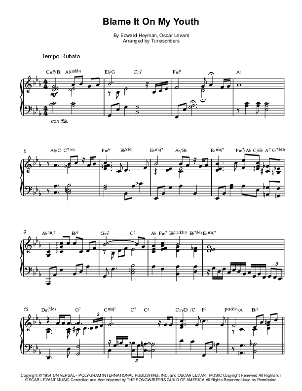 Blame It On My Youth (arr. Tunescribers)