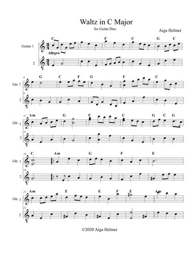 Waltz in C  Major f. Guitar Duo