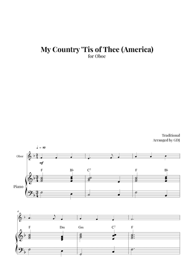 My Country 'Tis of Thee (America) (arr. GDJ)