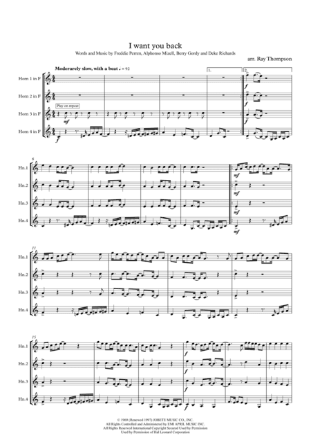 I Want You Back (arr. Ray Thompson)