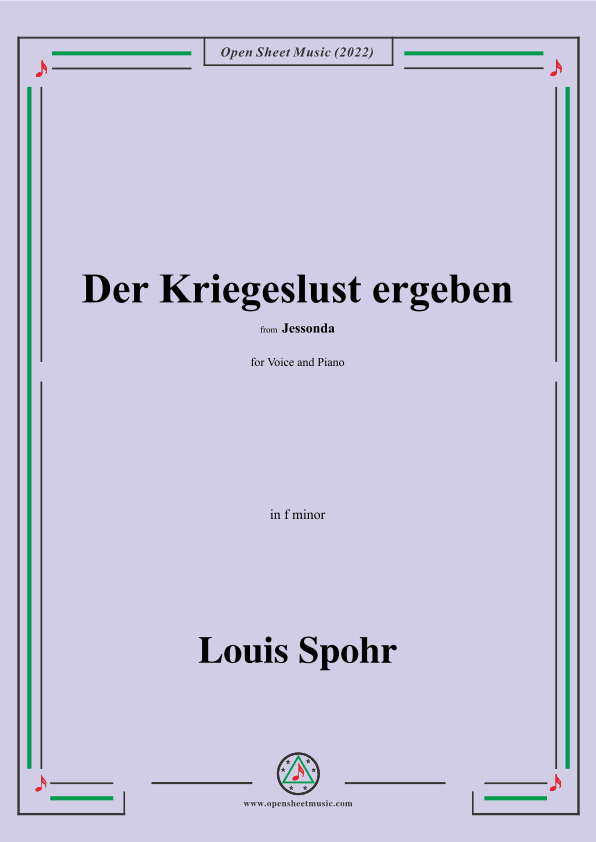 Spohr-Der Kriegeslust ergeben,in f minor (arr. OSM Press)