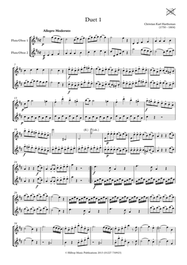 Hartheman Six Duets for two flutes (arr. Hilltop Music Publications)