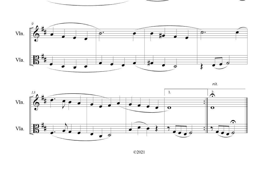 Crown Him with Many Crowns (Violin and Viola Duet) (arr. B. C. Dockery)