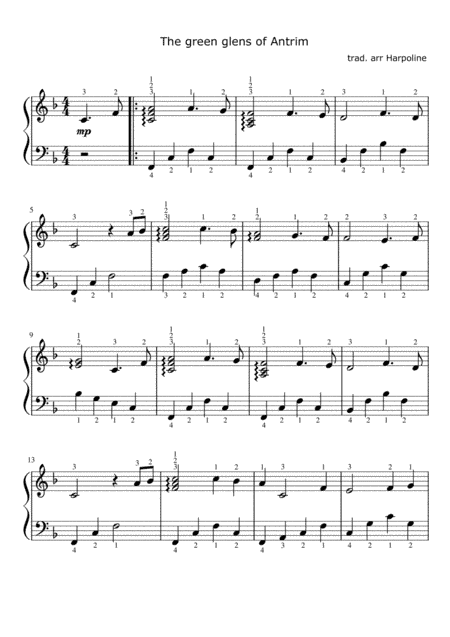 The Green Glens of Antrim. (in F) (arr. Harpoline)