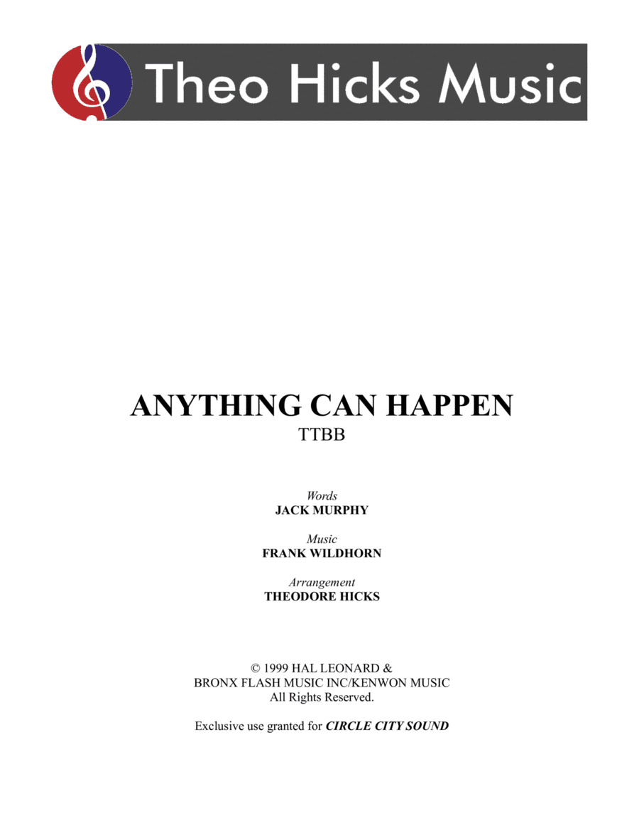 Anything Can Happen (arr. Theodore Hicks)