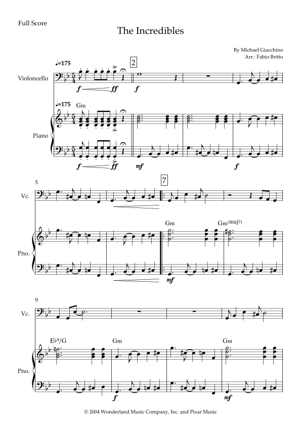 The Incredibles (main Theme) (arr. Fabio Britto)