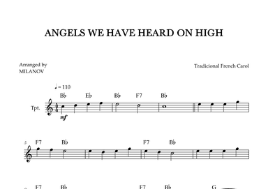Angels We Have Heard on High | Christmas song | trumpet | easy beginner | Chords (arr. Milanov)
