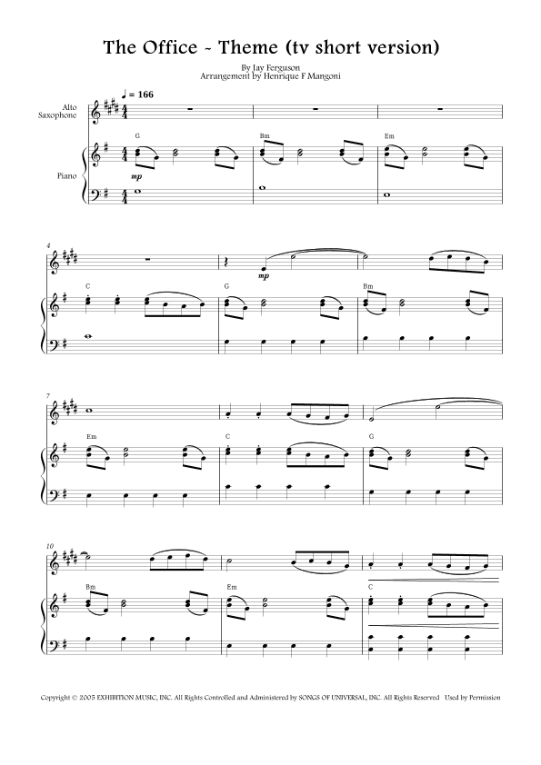 The Office - Theme (arr. Henrique F Mangoni)