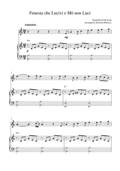 Fenesta che Lucivi e Mò non Luci (arr. Kaiserin Rebecca)