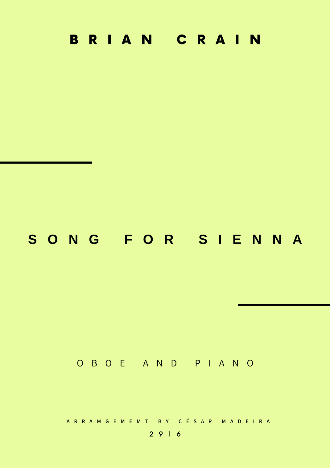 Song For Sienna (arr. César Madeira)