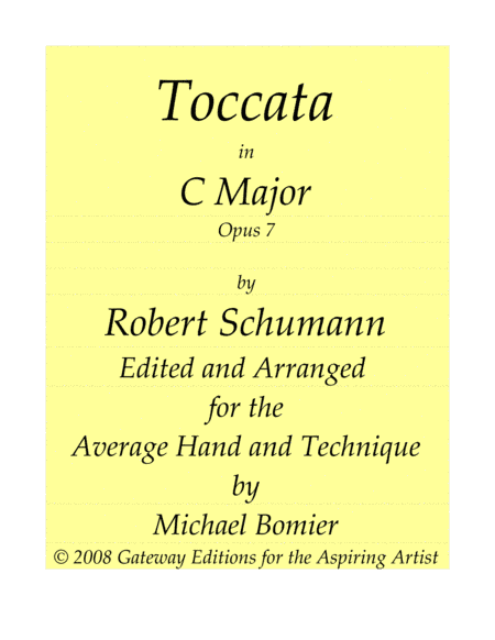 Toccata Op.10 for Piano Solo by Robert Schumann (arr. Michael Bomier)