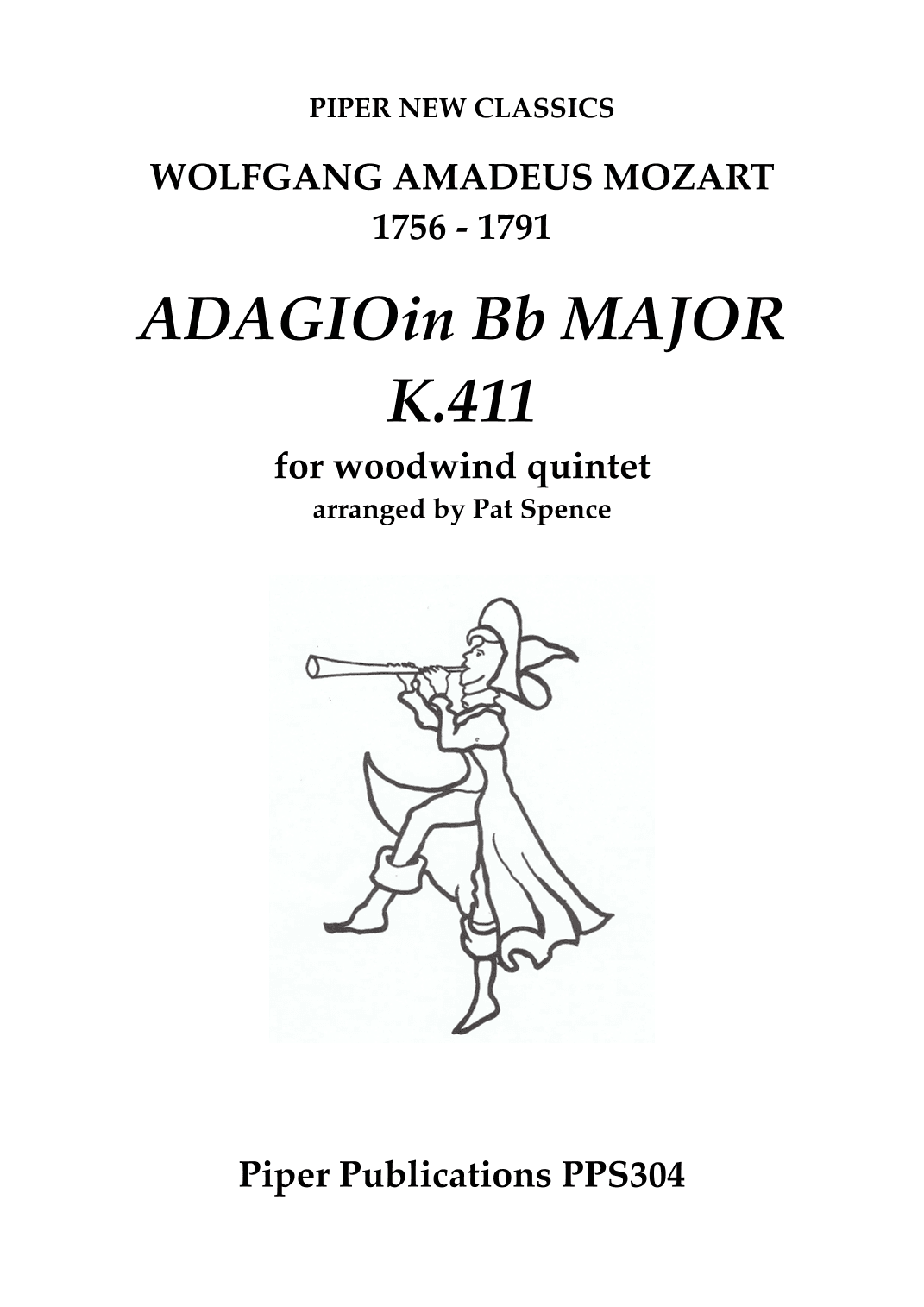 MOZART: ADAGIO IN Bb K. 411 for woodwind quintet (arr. Pat Spence)