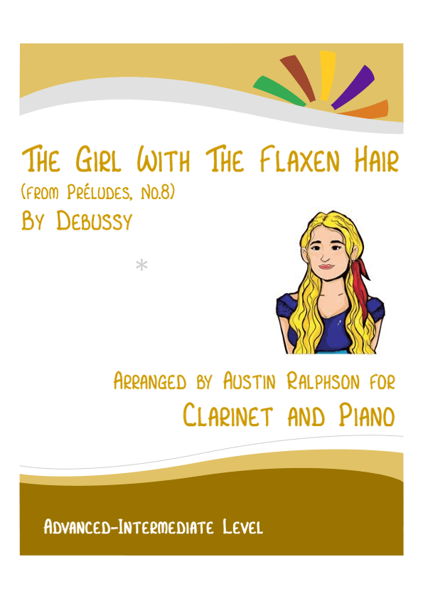 The Girl With The Flaxen Hair (Debussy) - clarinet and piano with FREE BACKING TRACK (arr. Austin Ralphson)