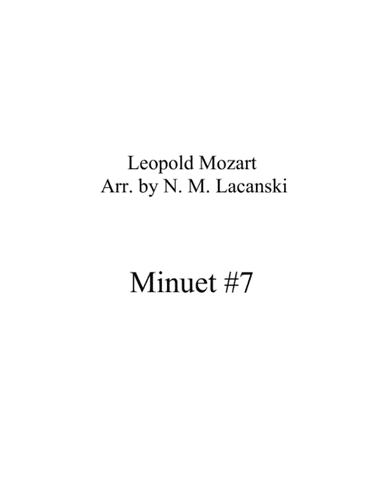 Minuet #7 (arr. Nick Lacanski)