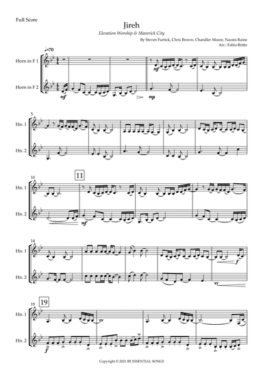 Jireh (arr. Fabio Britto)