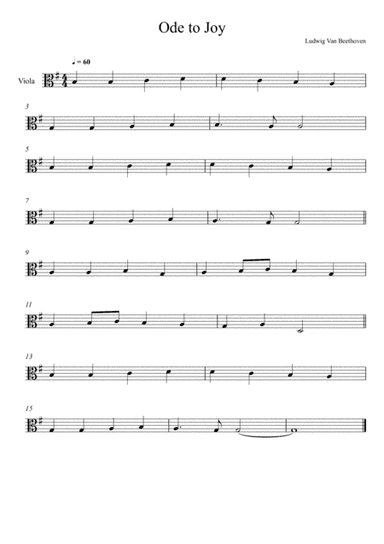 Beethoven - Ode to Joy (Viola Solo) Very Easy Version (arr. André Laitano)