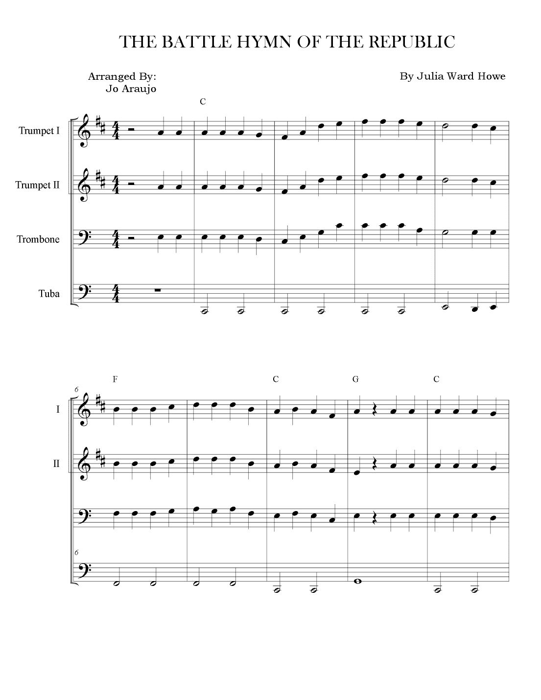 THE BATTLE HYMN OF THE REPUBLIC (arr. Jo Araujo)