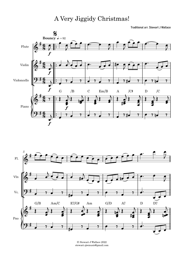 A Very Jiggidy Christmas! - Score Only (arr. Stewart J Wallace)