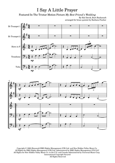 I Say A Little Prayer (arr. Barbara Fischer)