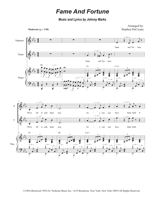 Fame And Fortune (arr. Stephen DeCesare)