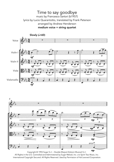 Time To Say Goodbye (arr. Andrew Henderson)