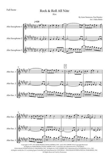 Rock And Roll All Nite (arr. Fabio Britto)