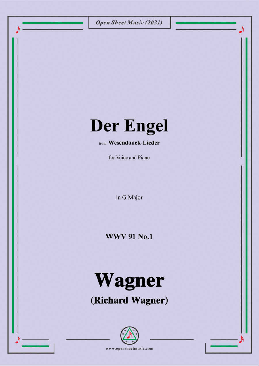 Wagner-Der Engel,in G Major,WWV 91 No.1,from Wesendonck-Lieder,for Voice and Piano (arr. Open Cloud)