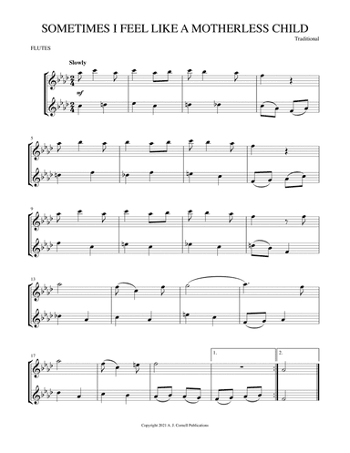 Sometimes I Feel Like a Motherless Child (arr. Mark Phillips)