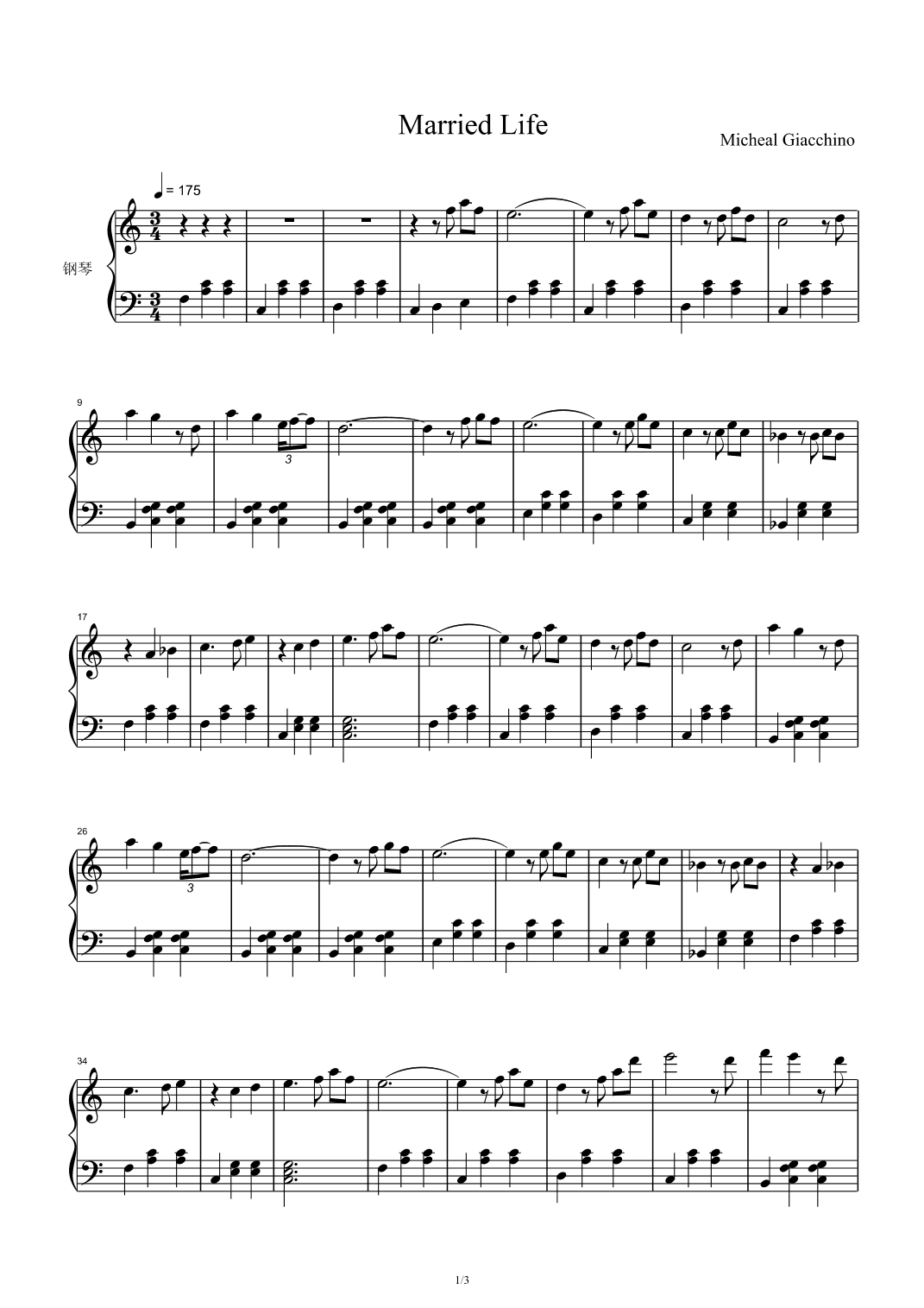Married Life (arr. Michael Giacchino)