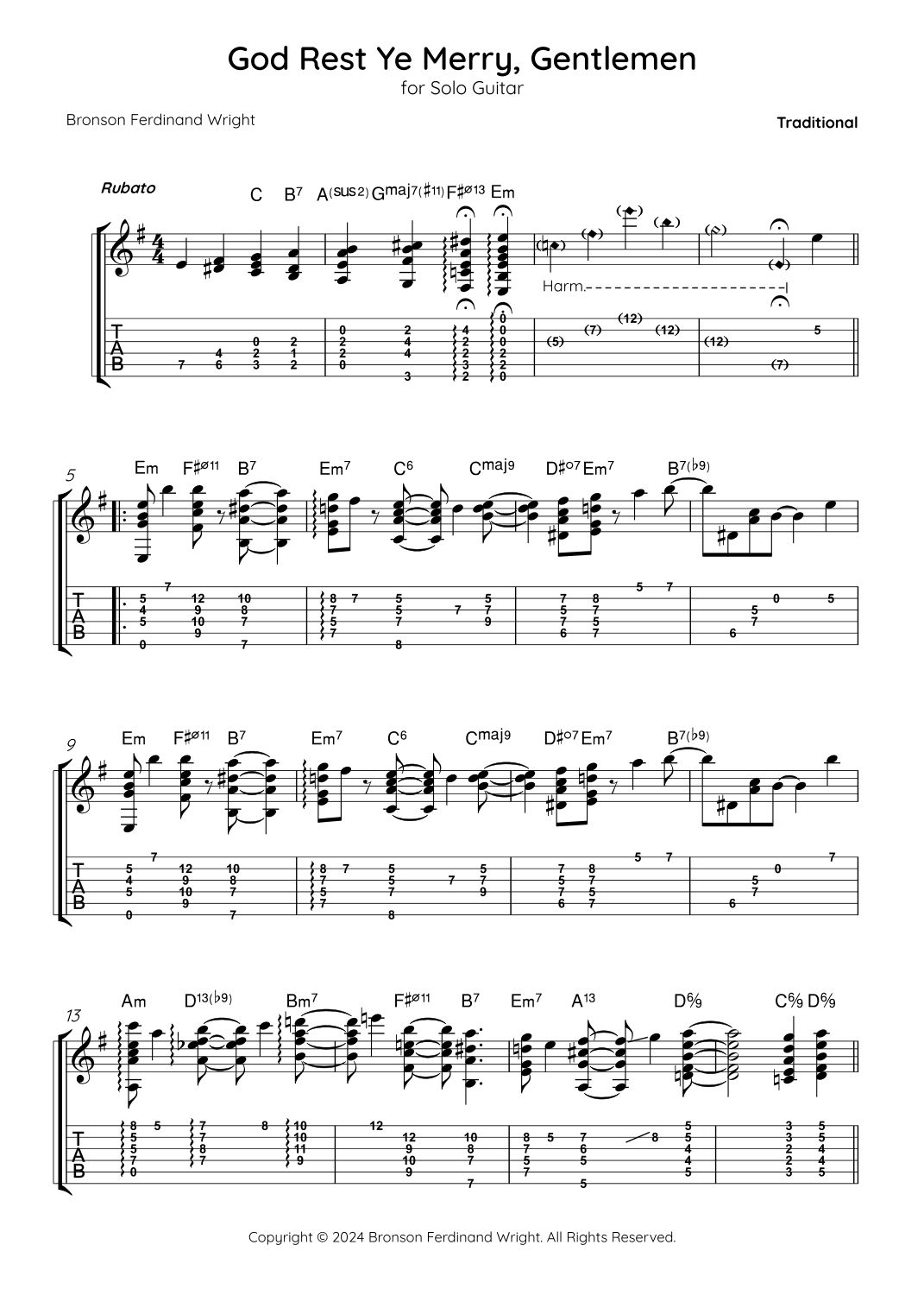 God Rest Ye Merry, Gentlemen (arr. Bronson Ferdinand Wright)