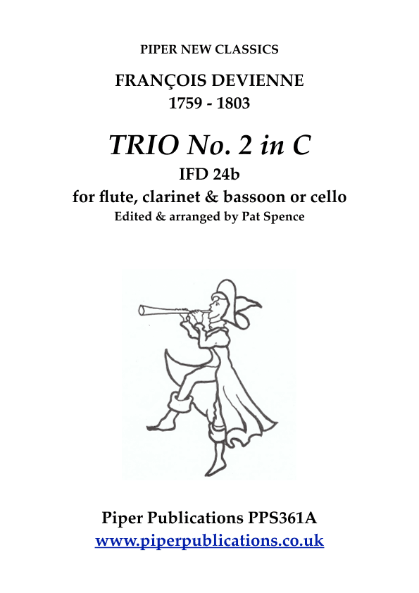 TRIO No. 2 in C MAJOR for flute, clarinet & bassoon or cello (arr. Pat Spence)